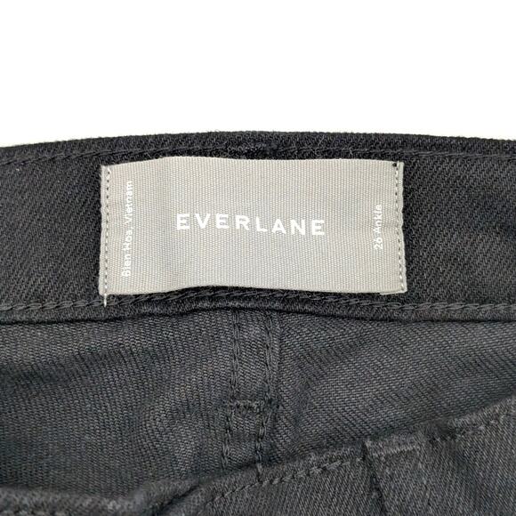 Everlane Women's The Mid Rise Ankle Skinny Jeans Stretch Zip Fly Black Size 26 - Picture 5 of 13